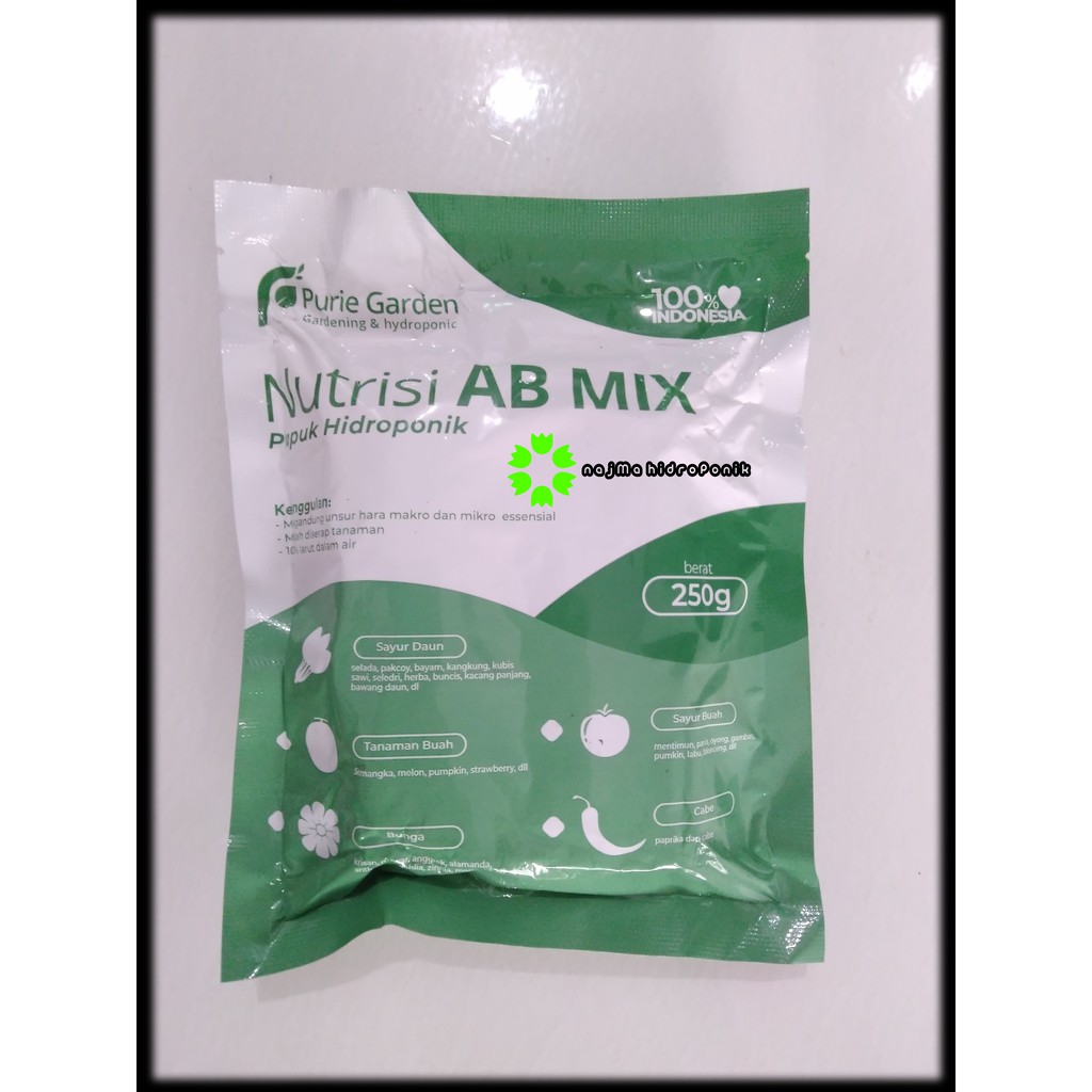 Nutrisi Pupuk AB Mix Hidroponik 250 gram (Purie Garden)