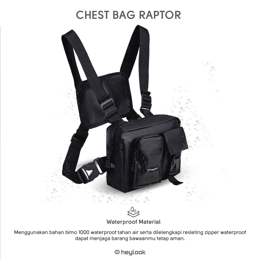 Tas Dada Waterproof Tahan Air Premium Chest Bag Rig Chestbag Tas Dada Tactical Biker Motor Sepeda Anti Air