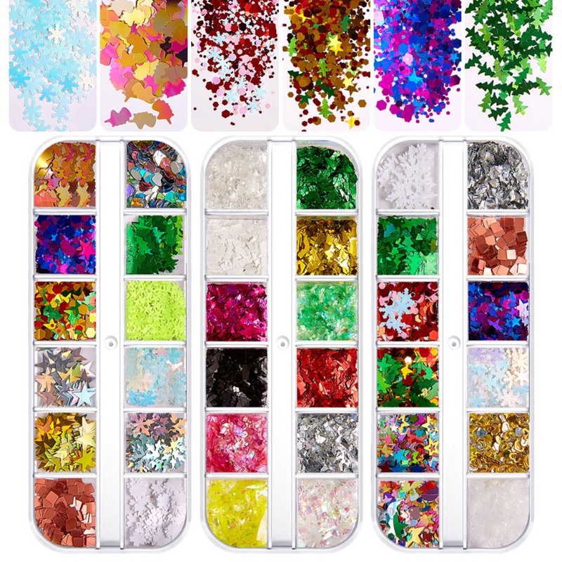 Siy Serpihan Sequin Glitter 3d Aneka Warna Untuk Dekorasi Nail Art