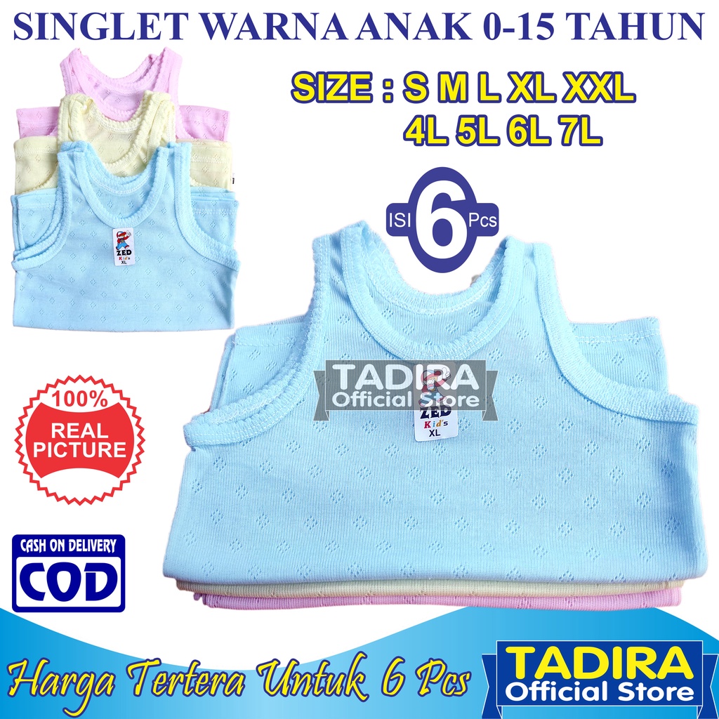 6 Pcs Kaos Dalam Anak Anak Laki Laki dan Perempuan Usia 0-15 Tahun TADIRA Store