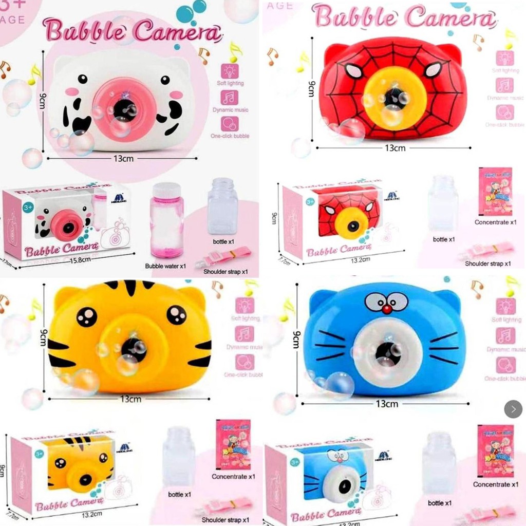 Mainan Anak Kamera Bubble Camera Gelembung Sabun Elektrik Bermusik