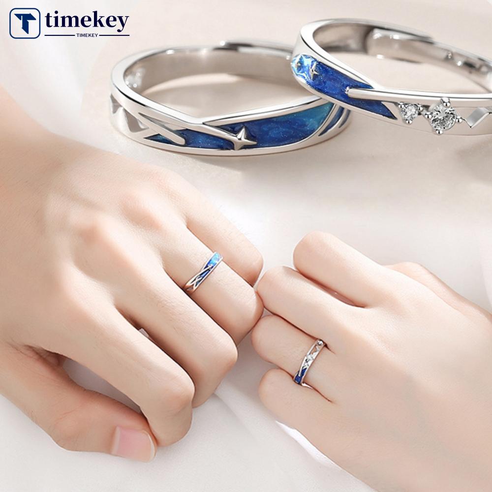 Timekey Cincin Adjustable Model Hujan Meteor Untuk Pasanganpriawanitateman A6K1