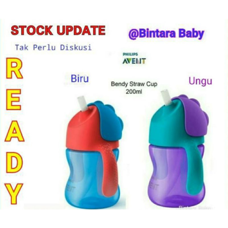 Avent Bendy Straw Cup 200ml Botol Minum Sedotan Avent