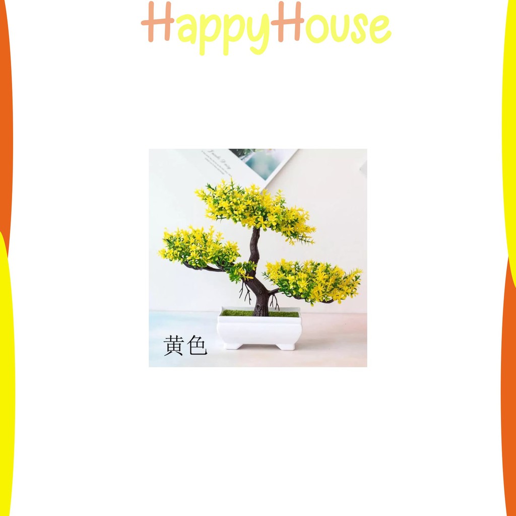 (TERLARIS) ornamen tanaman hias bonsai beringin / pohon plastik artificial - Beringin Kuning