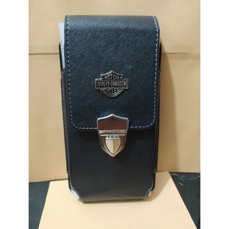 Sarung Pinggang Hp Holder Hp Pinggang Model Berdiri Harley Full Black