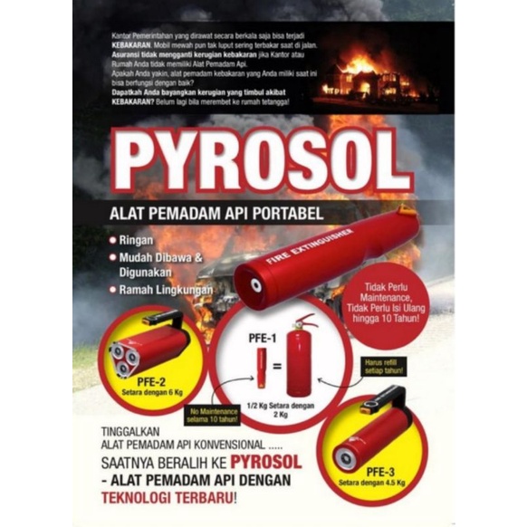 alat pemadam api ringan, alat pemadam api, alat pemadam api portable, Pyrosol