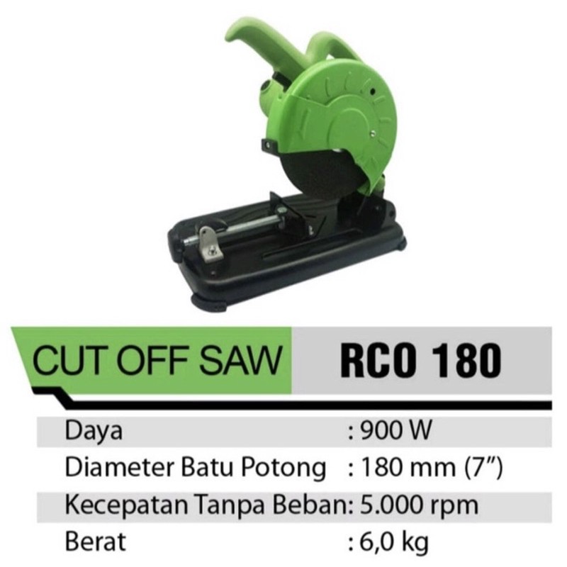 CUT OFF RYU RCO180 RCO 180 MESIN POTONG BESI 7 INCH 900 WATT