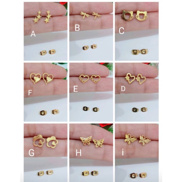 Rxiu88. Anting titanium wanita lapis titanium anti karat