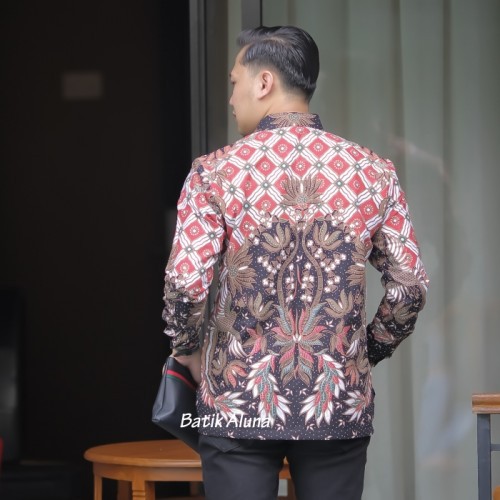 Batik pria lengan panjang Kemeja Atasan Baju batik pria laki laki lengan panjang premium cowok solo