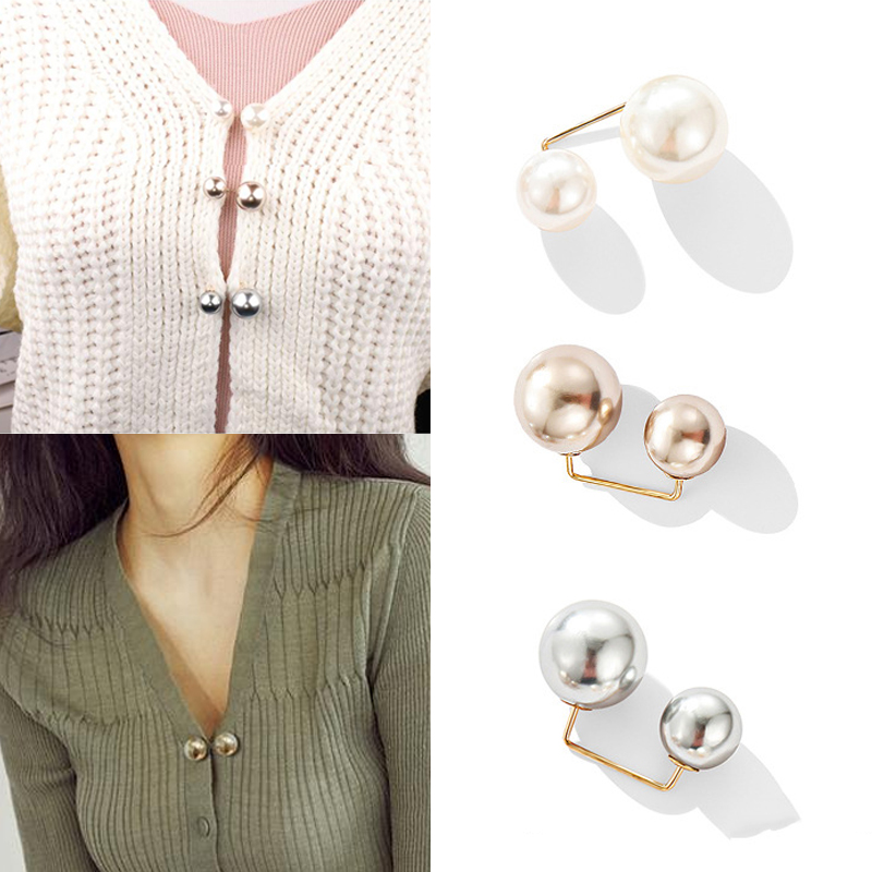 3pcs / Set Bros Pin Mutiara Anti Silau Untuk Wanita