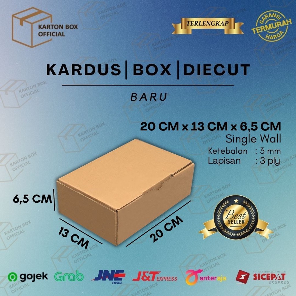 

Kardus Box Die Cut 20x13x6,5 Dus Hampers Baru Polos