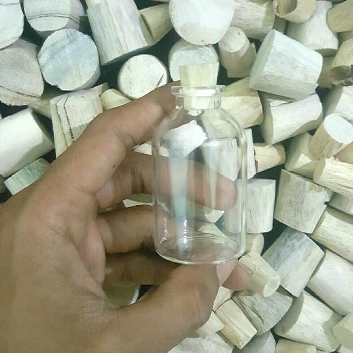 Botol Kaca 35ml Tutup Kayu Gabus Kode TKV35