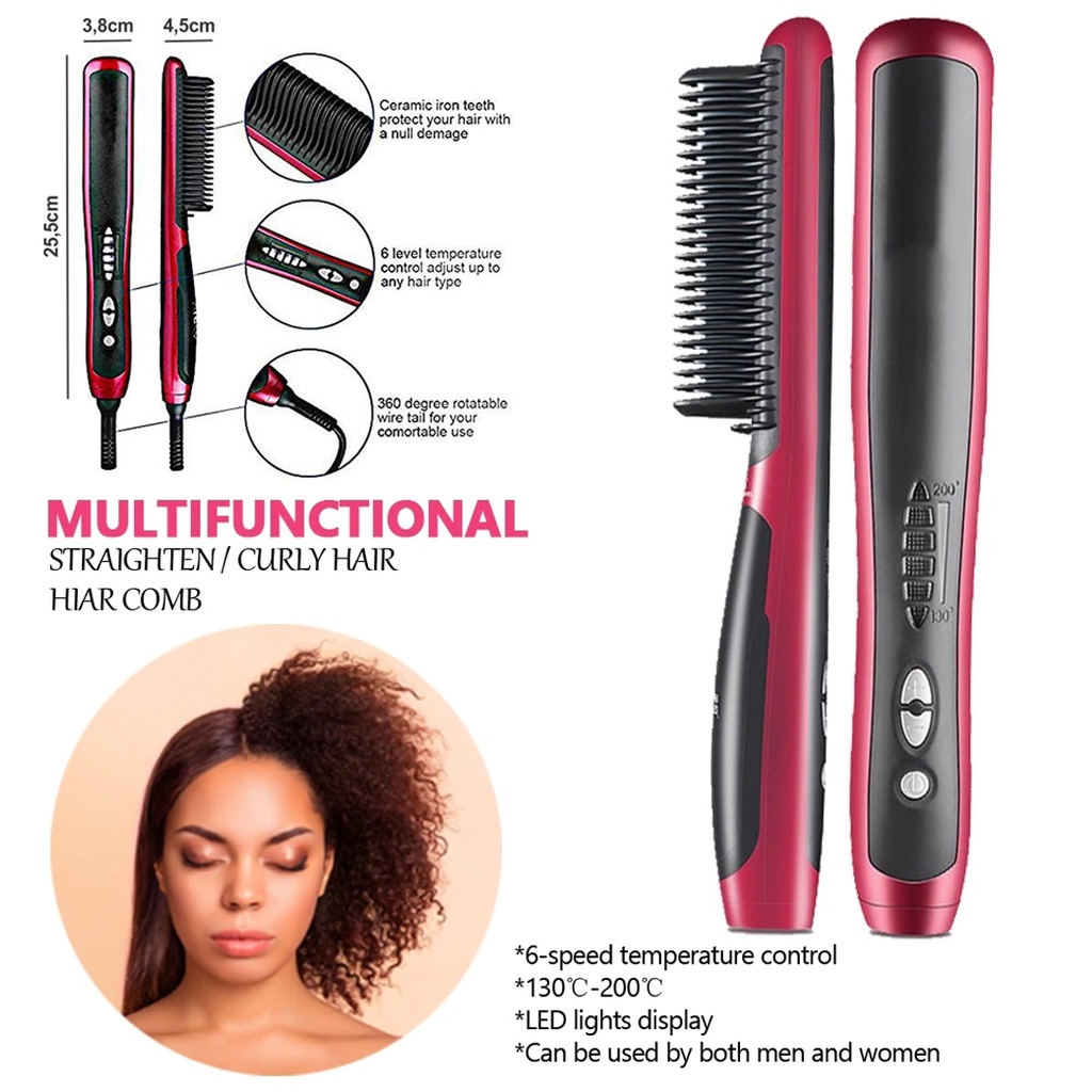 Fast Hair Straightener ASL 908 Sisir Catok Pelurus Rambut / Catokan Sisir Blow Rambut 2 in 1 / Catok Sisir Pelurus Rambut