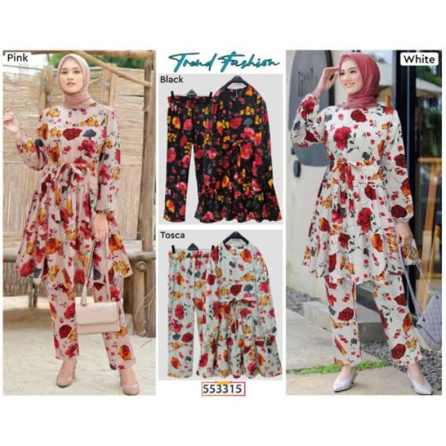 Setelan gamis extu 553315/gamis extu/gamis bangkok