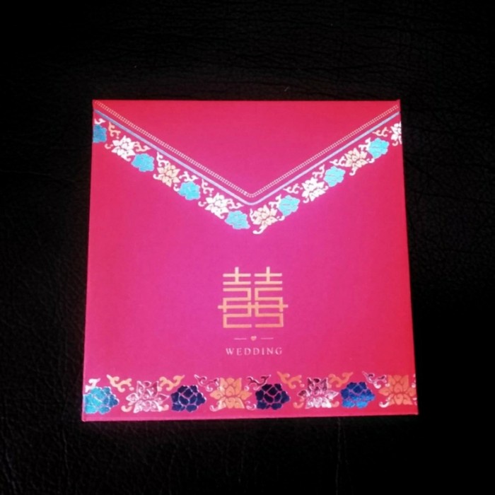 

Amplop Merah / Angpao / Angpau Persegi Motif Tulisan "Xi" dan "Wedding