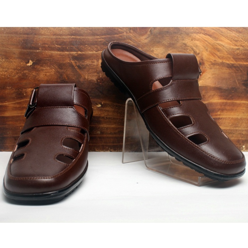 Sepatu Sandal Pria Kulit Asli Rasheda Gr 14 Selop Tutong Bustong Big Size