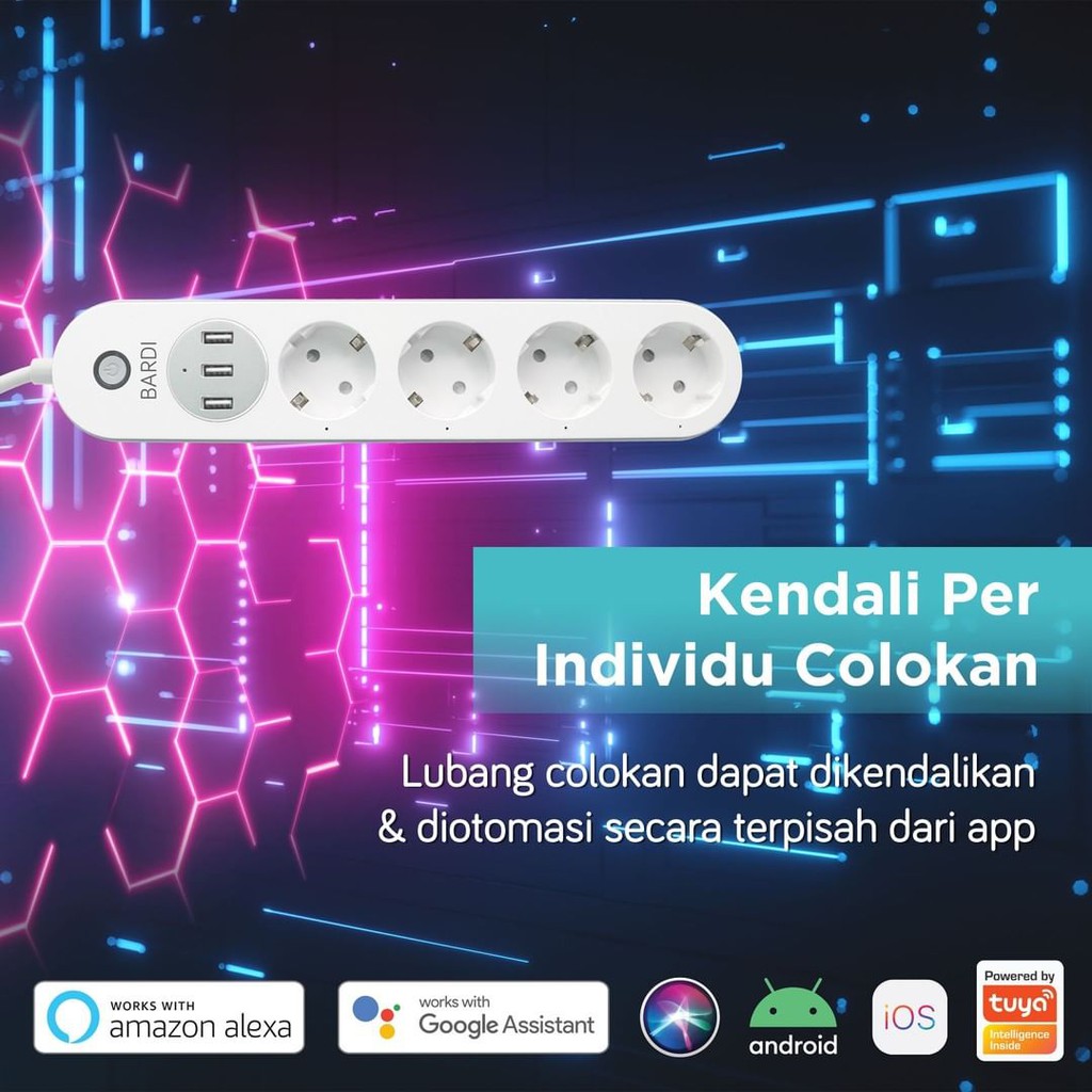 BARDI Smart Extension Power Strips Stop Kontak [Wifi] Colokan Listrik