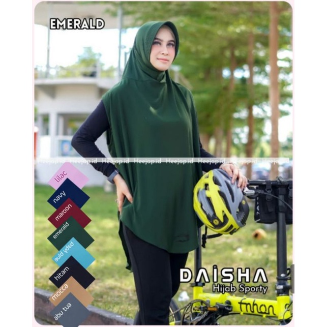 HIJAB SPORTY SYAR'I MUSLIMAH OLAHRAGA KHALISA JERSEY SUPER - ummiyunni hijab-Emerald