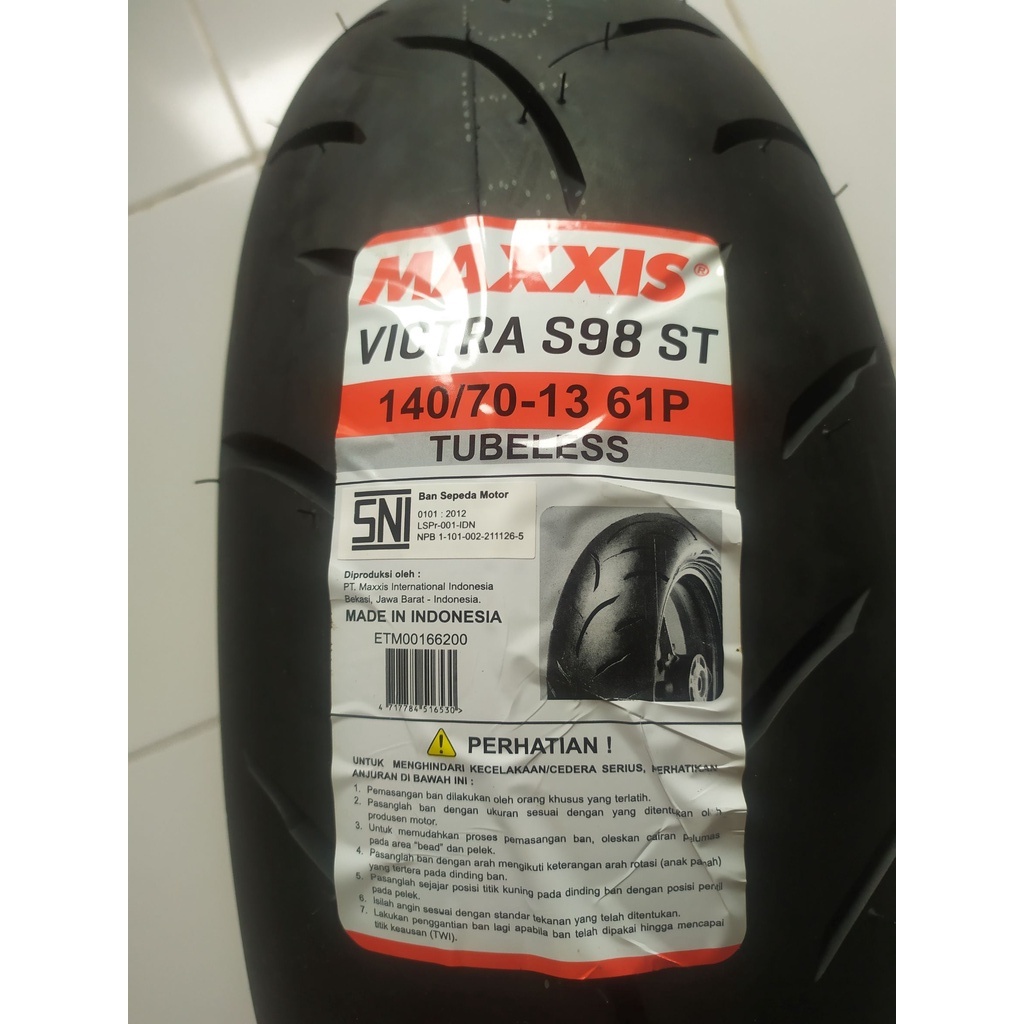 Maxxis VICTRA S98 ST 140/70-13 Ban Motor Matic Tubeless Nmax