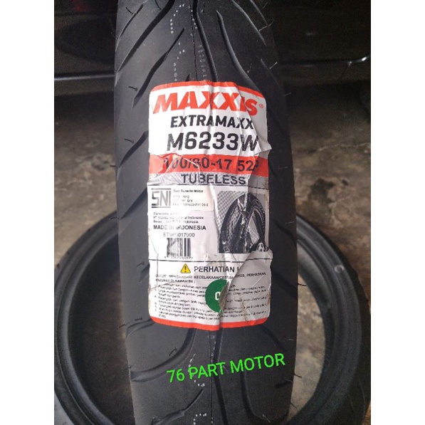 BAN TUBELESS MAXXIS EXTRAMAXX 100/80 .17 free pentil