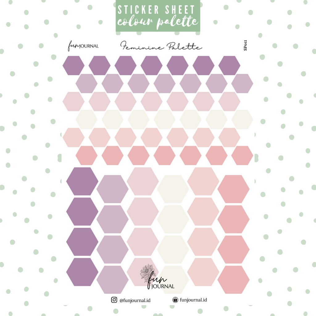 

58 PALETTE HEXAGON STICKER STIKER SHEET PART 3 JOURNAL JURNAL PLANNING PLANNER SCRAPBOOK DIY BUJO