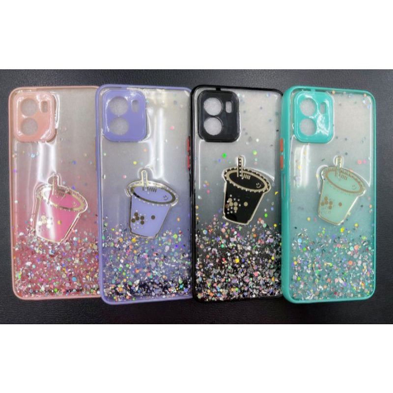 Case Xiaomi Redmi 10 9a 9c Casing Boba Tea Gliter