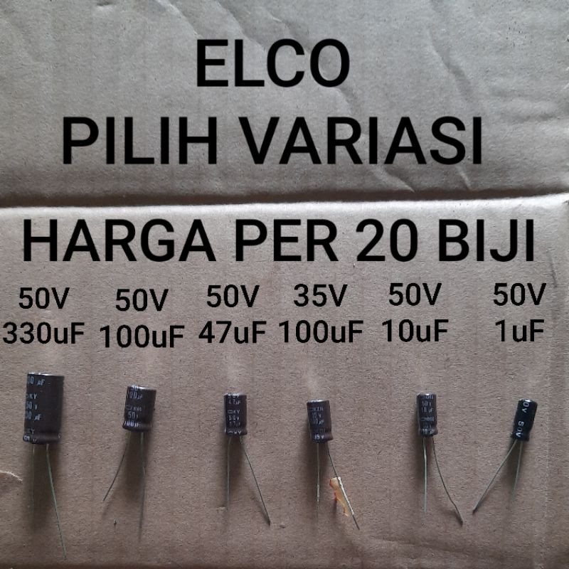 (20pcs) ELCO 16V / 25V / 35V / 50V 47uF 100uF 220uF 330uF 470uF 1000uF  pilih Variasi