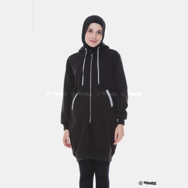 ⭐FREE GIFT⭐ HIJACKET® ORIGINAL BASIC JAKET MUSLIMAH BEST SELLER BLACK SERIES JAKET PANJANG-BLACK GREY