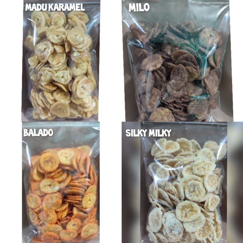 Jual Keripik Pisang Coklat Khas Lampung Keripik Pisang Balado Madu Karamel Caramel Milo Susu