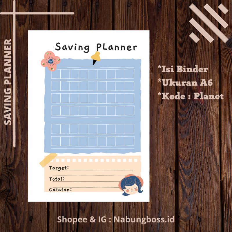 

Saving Challenge / Saving Planner / Tantangan Menabung / Kertas Binder A6