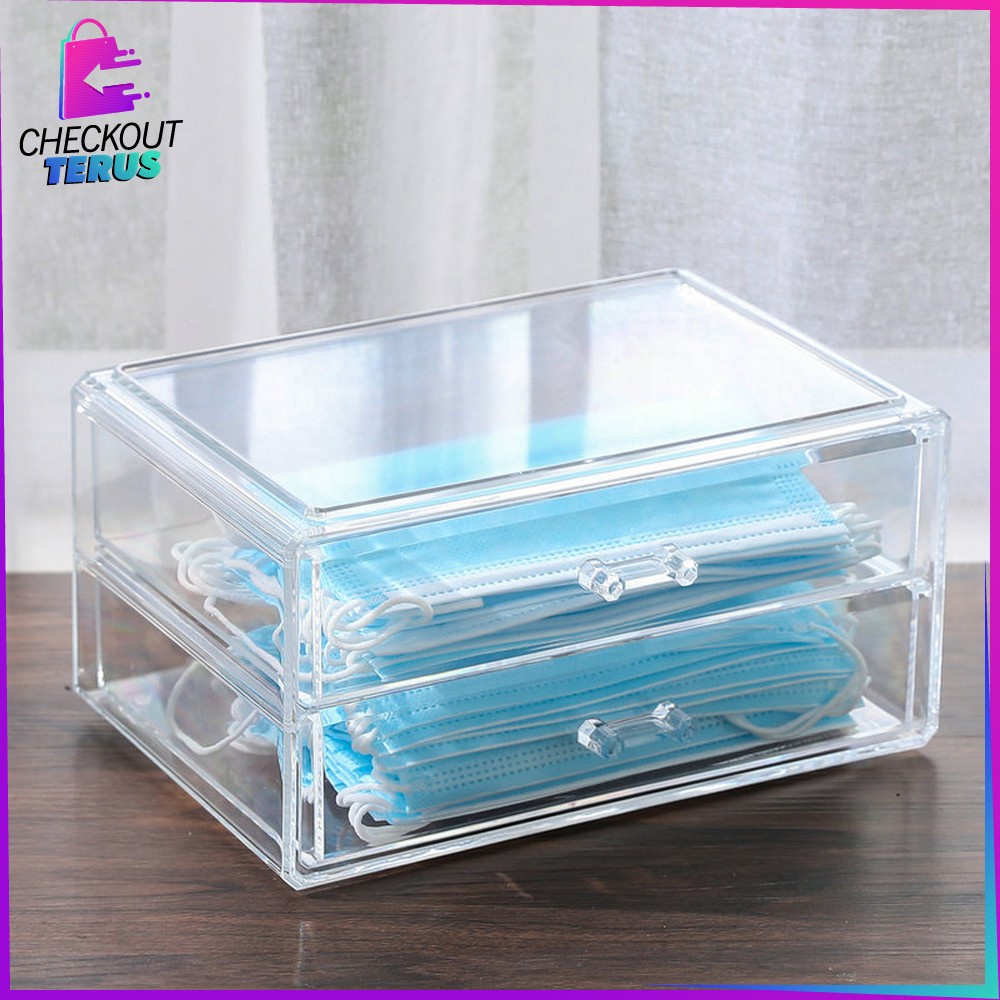 CT K105 Kotak Serbaguna Rak Bening Kotak Masker Transparan Acrylic Organizer Box Kotak Penyimpanan Masker