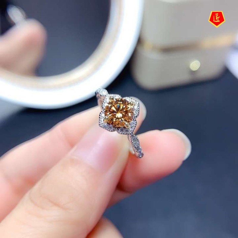 [Ready Stock]Pt950 Natural Morganite Lace Ring for Women