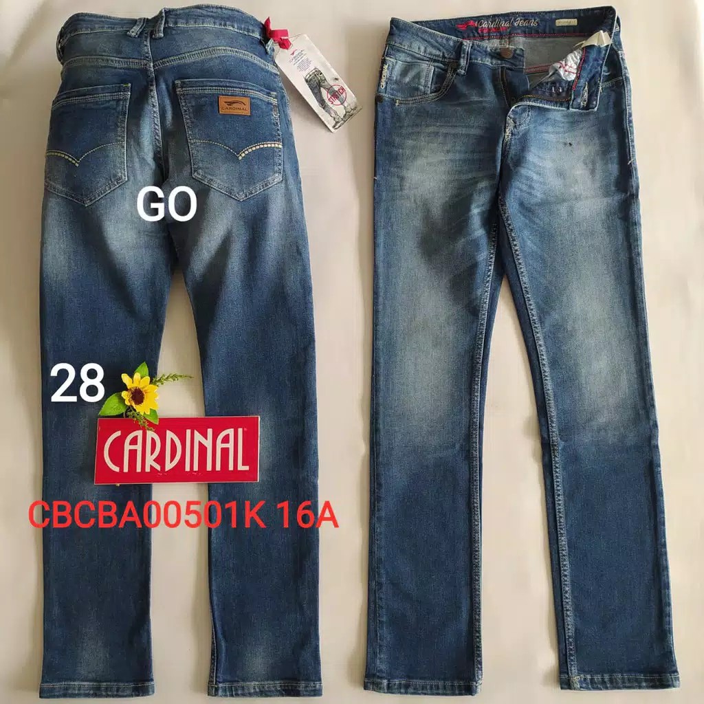 bb A 27-28 CARDINAL CBCBA Celana Panjang Jeans Reguler Fit Slim Fit Straight Slim Bawahan Laki-Lak