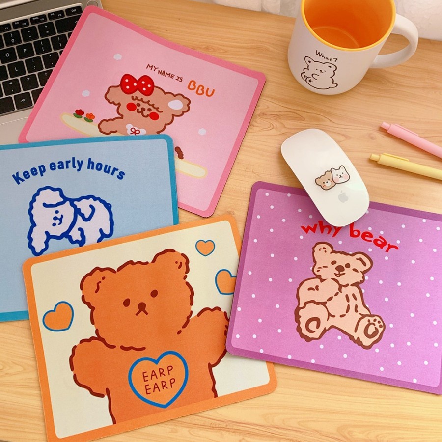 MPBK mousepad bear kotak beruang non slip alas mouse pad aksesoris