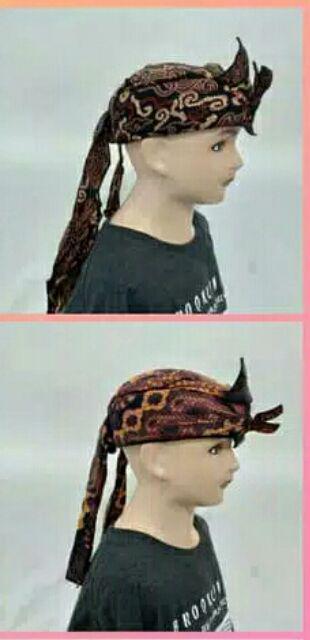 Topi Blankon Blangkon Tertutup Motif Corak Batik Balita Anak Khas Jawa