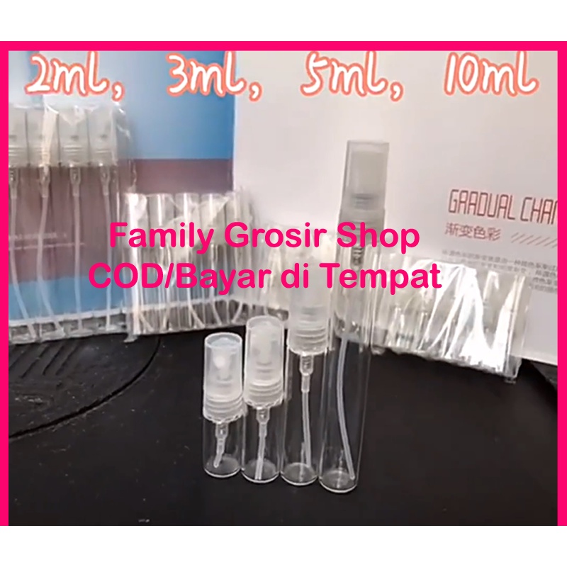 Botol Decant Kaca Parfum Spray Transparan Isi Ulang untuk Traveling Botol Kaca Spray