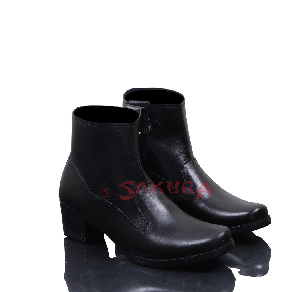 Sepatu PDH SUS Polwan Boots Resleting Hitam Doff Sepatu PDH Wanita