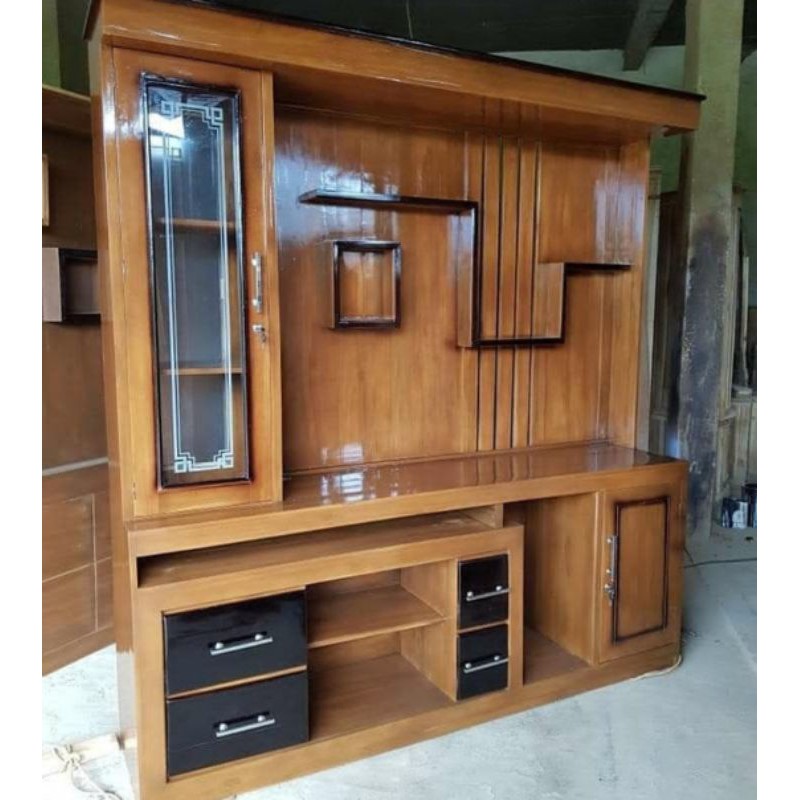 TERLARIS BUFET PARTISI KAYU JATI MINIMALIS / LEMARI TV KAYU / LEMARI TV KABINET
