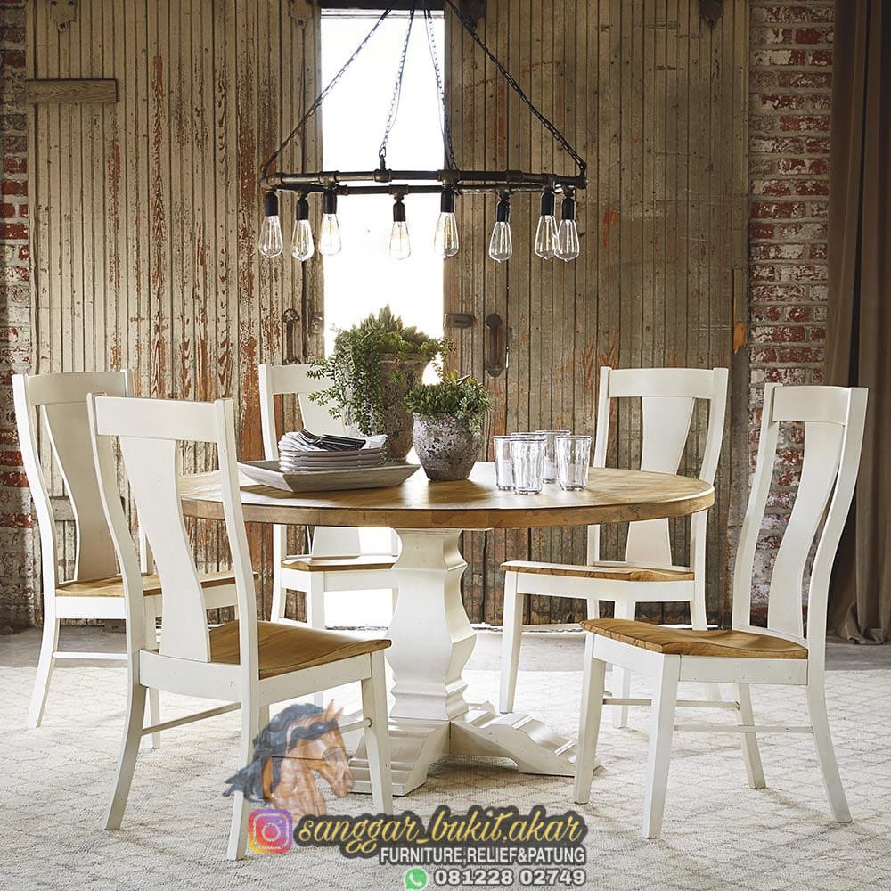 set-meja-makan-putih