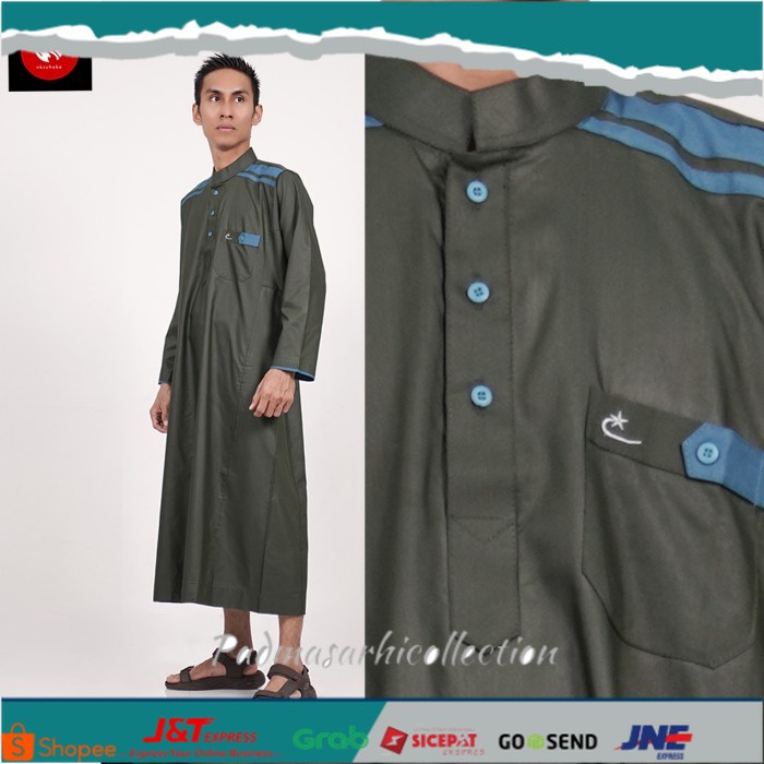 ✨ BISA COD ✨ Jubah Cordova Hijau Botol Al-Isra Pakaian Gamis Pria Muslim - Hijau Tua, XXL