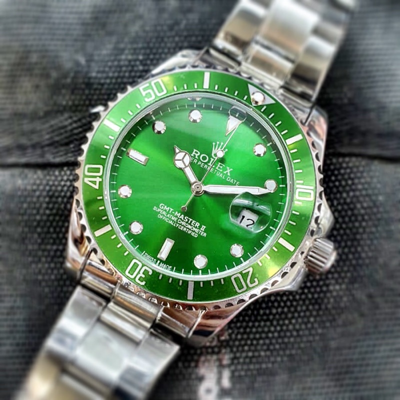 Jual Jam tangan GMT Master 3 Jarum Silver Hijau | Shopee Indonesia
