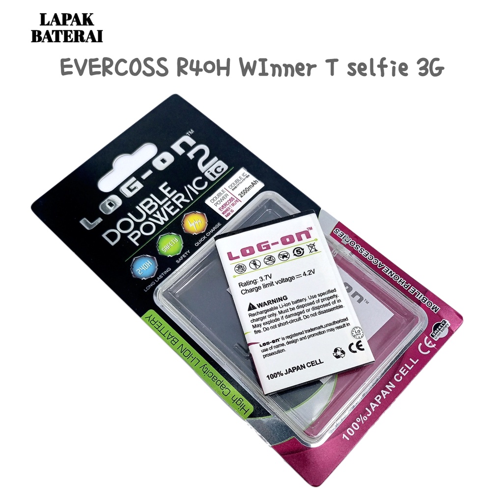 LOG - ON Evercoss R40H Winner T Selfie Baterai Double IC Protection Battery Batre