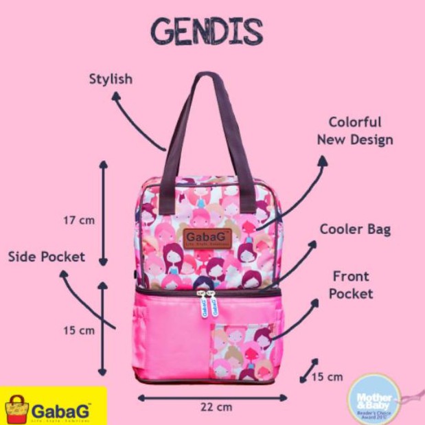 mygabag - 1 KG - Gabag Cooler Bag POP Ceri,  Nuri, Gendis, Lavender - Tas Asi - Free 2 Ice Gel