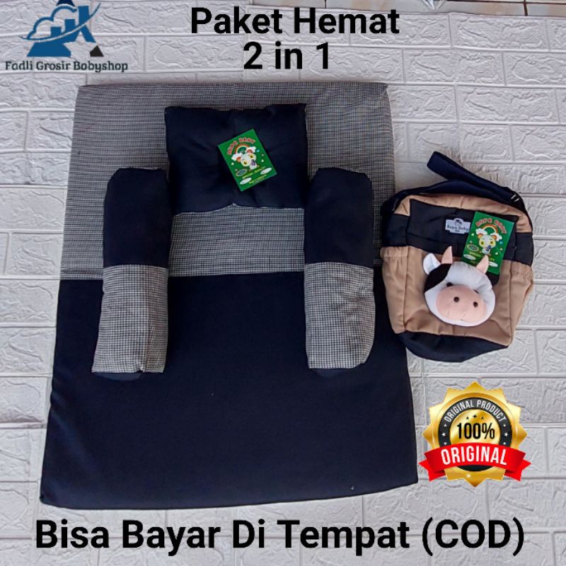 Paket Hemat (2 in 1) Tas Bayi Boneka Sapi Dan Kasur Matras Bayi Set Bantal Guling Termurah