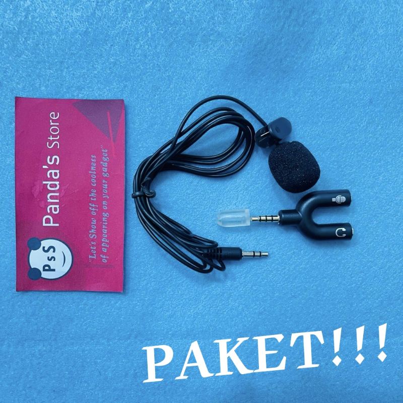 Mic Clip On + Splitter audio U [PAKET], Youtuber Audio Vlogger