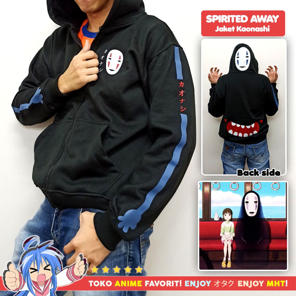 Jaket Hoodie Spirited Away Kaonashi No Face Kostum Anime Cosplay