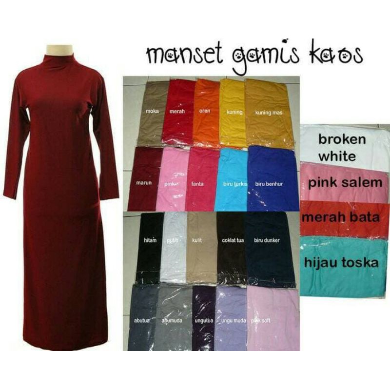 Manset Gamis Bahan Kaos  Standar Dan Jumbo Shopee Indonesia