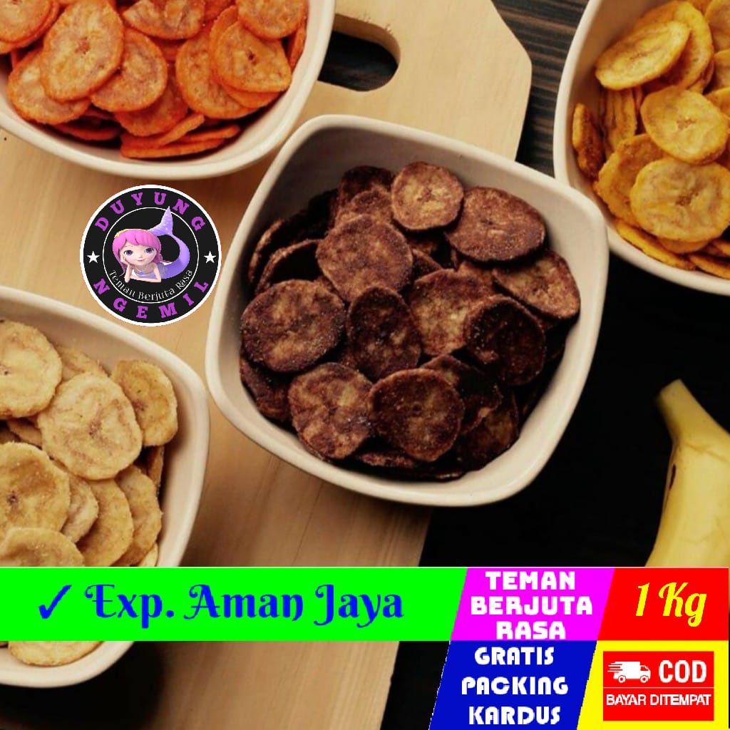 

[1Kg] Keripik Pisang Coklat Manis Khas Lampung / Keripik Pisang Koin Manis | Duyung Ngemil - makanan ringan jajanan jadul camilan termurah jajanan murah cemilan sehat snack kiloan
