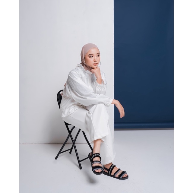 black grey - Strap black sandal boho / sandal etnik / sandal bohemian / sandal wanita-4