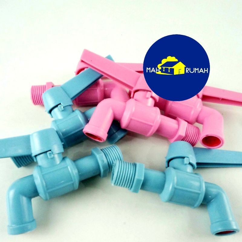 KRAN Air Tembok PVC STABILO Plastik Belimbing Engkol - LOTUS 1/2&quot; 3/4&quot; 0.5 0.75 INCH